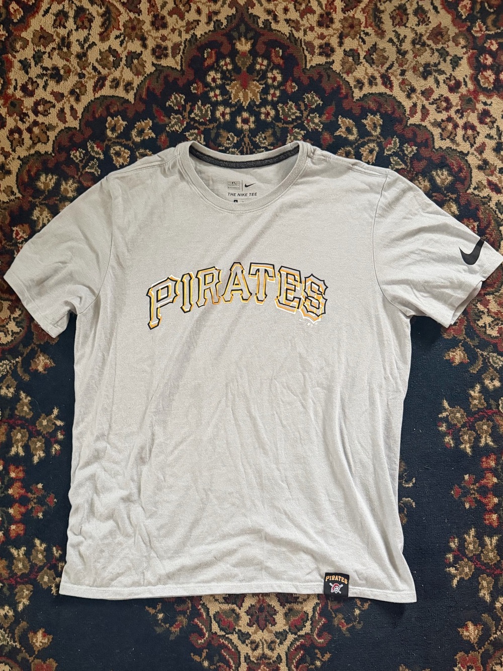 Nike Pirates Short-Sleeve Tee - Light Gray with Yellow Graphic